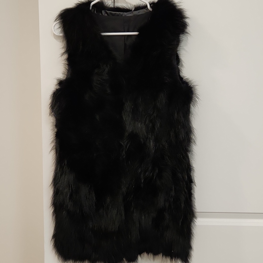 NWT Genuine Raccoon Dog Fur Long Vest